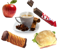 Snacks e produtos frescos